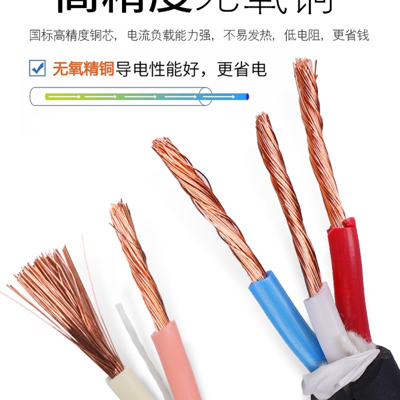 电源线户外纯铜防水牛筋软电缆线防冻2芯电线1.5 2.5 4平方护套线