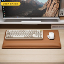 办公桌垫鼠标垫舒适慢回弹柔软护手腕垫键盘手托皮质加厚桌搭套装