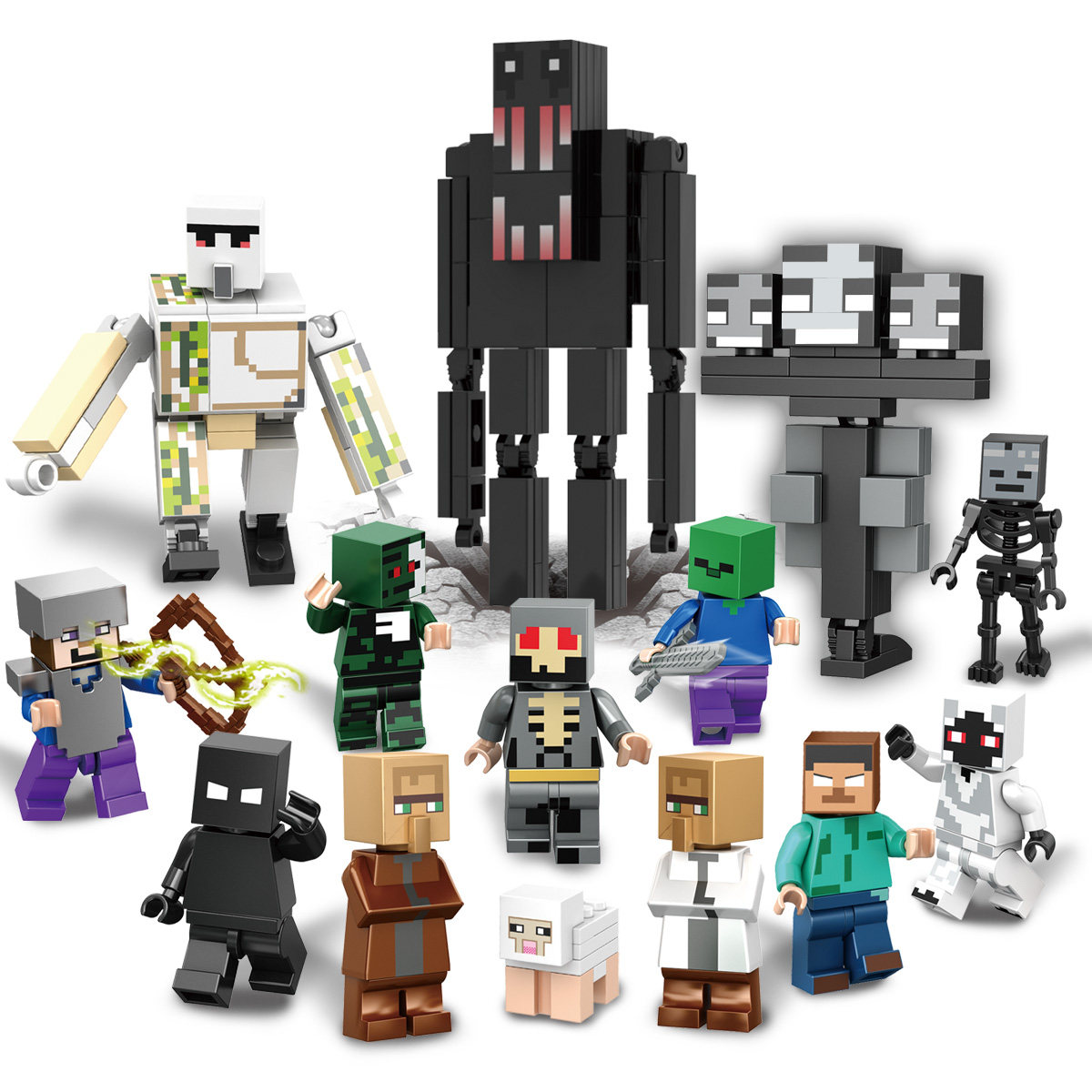 我的世界末影人苦力怕积木人仔