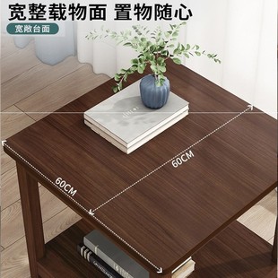 实木色茶几家用方几床头小桌 网红轻奢边几角h柜沙发简约客厅美式
