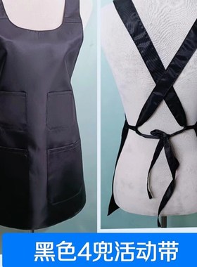 纺织厂黑色围裙挡车女工车间工作耐张耐用纱厂白色围腰3兜4兜时尚