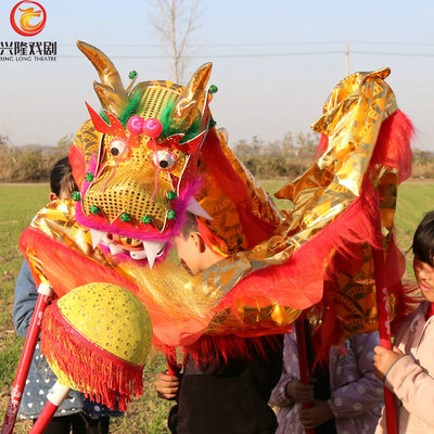 手工儿童款舞龙表演道具舞狮舞龙幼儿园中小学生舞龙龙狮整套