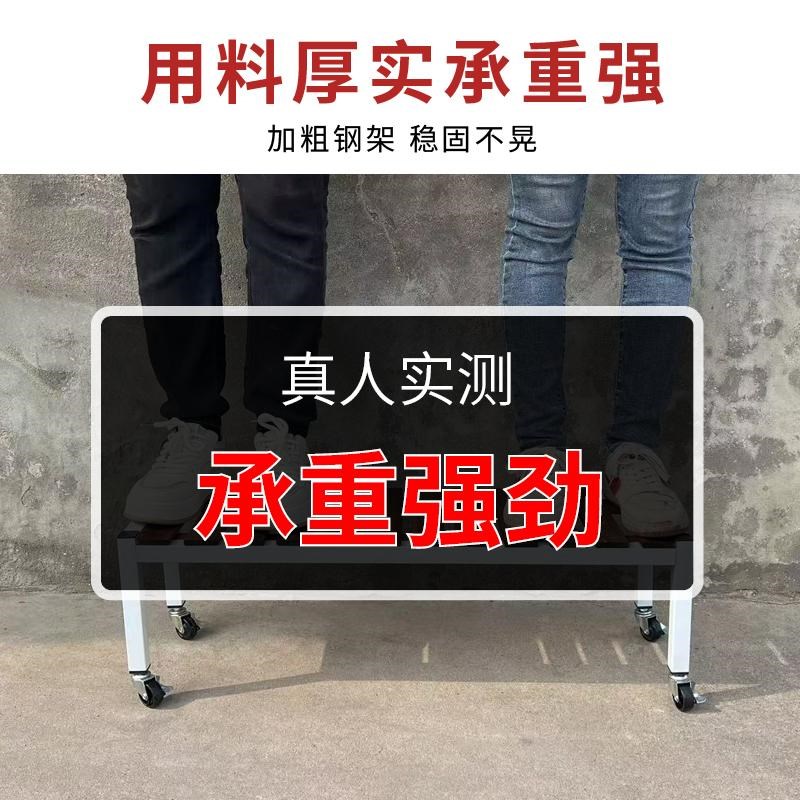 阳台花架子2024新款移动带轮客厅落地式置物架实木阶梯铁艺花盆架