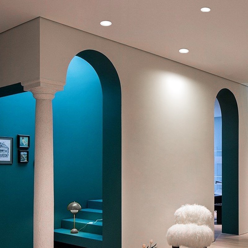 led筒灯嵌入式三色变光家用客厅走廊5W7W9W开孔7.5 9公分天花射灯