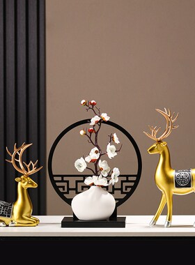 新中式家里家居客厅酒柜摆设玄关创意摆件书房间桌面屏风小装饰品