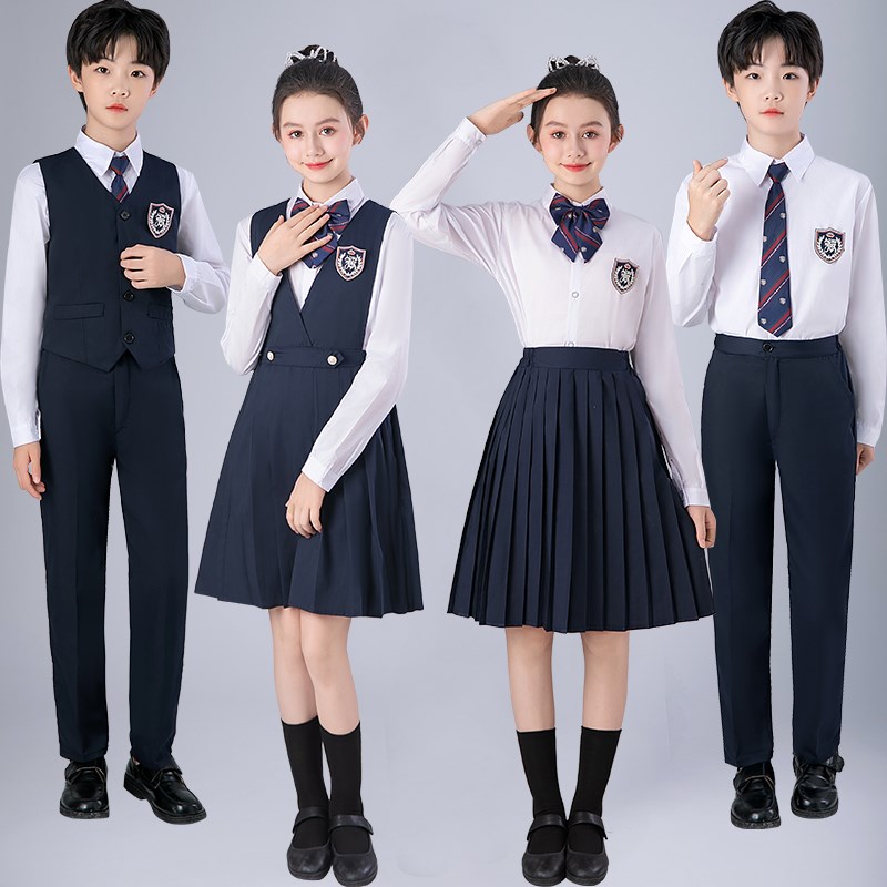 十一儿童合唱演出服中小学生演讲比赛服装女童诗歌朗诵演出服男生
