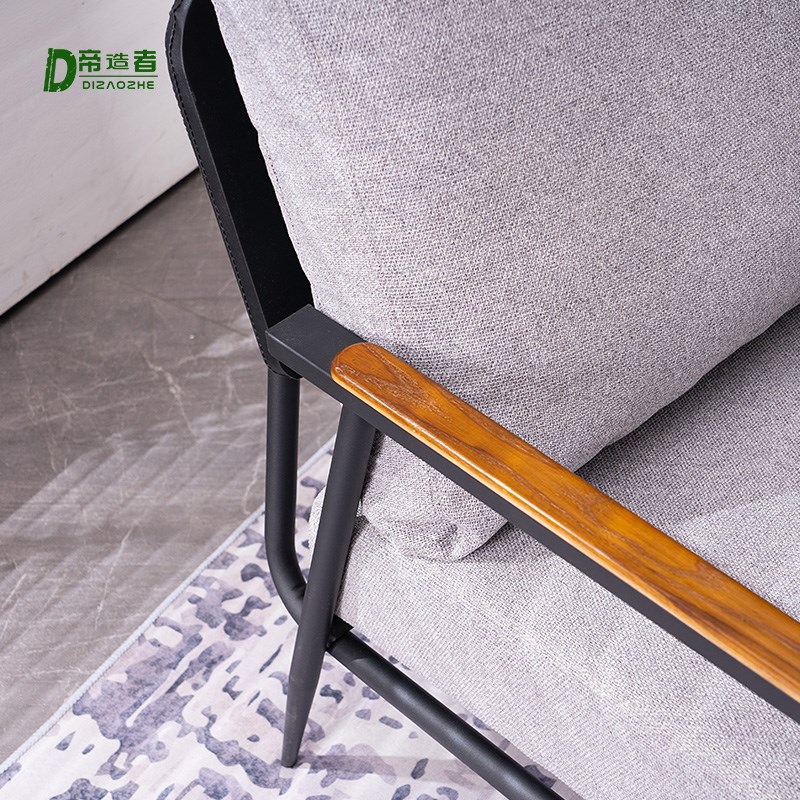 阳台铁艺休闲椅客厅咖啡休闲椅卧室会客设计师单人布艺轻奢沙发椅