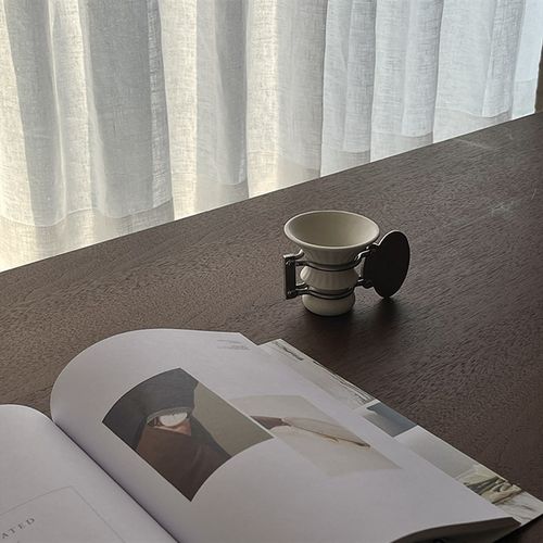 CR3304陶瓷清酒杯不锈钢把手设计款礼物礼盒 白色