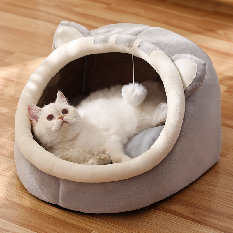 猫窝四季通用宠物猫房子冬季保暖半封闭式猫床冬天可拆洗网红猫屋