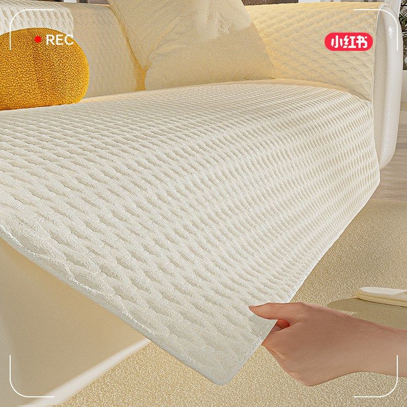 2023新款加厚短毛绒一体沙发垫秋冬款防滑坐垫子定制沙发套罩盖布
