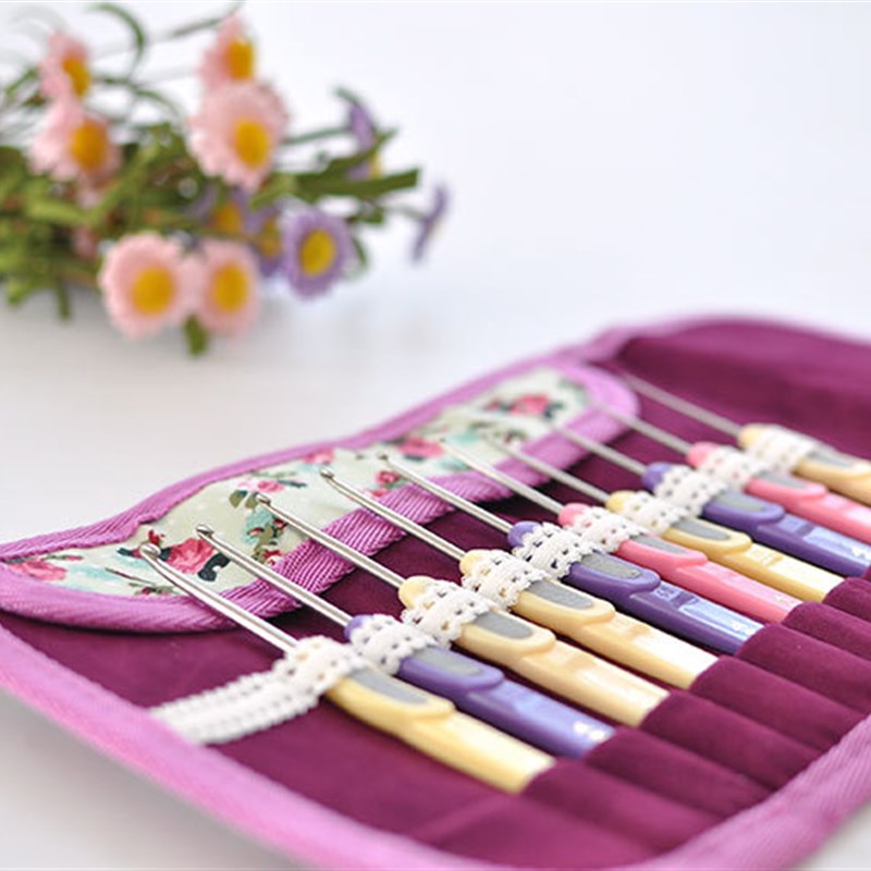 可钩牌防滑手柄钩针 潮州前陇钩针 纯手工不锈钢钩针工具套装