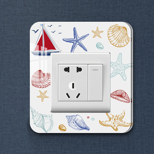 电灯开关装饰框墙贴家用可爱风创意立体压克力墙贴边框套插座保护
