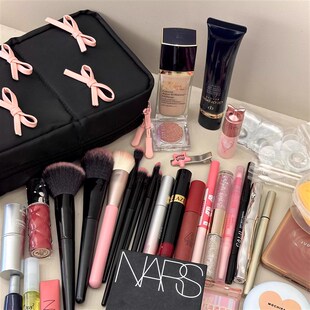 可折叠立式化妆包便携分区化妆刷大容量旅行多层化妆品竖立笔袋收