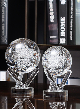 欧式水晶球摆件 客厅酒柜玄关家居装饰品 美式创意摆设招财转运