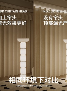 窗帘帘头全遮光顶上防漏光自粘魔术贴免打孔挡光帘眉简易飘窗幔头