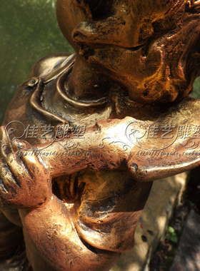 欧式玻璃钢人物雕塑艺术品客厅户外落地摆设可定制作抬竹篮小情侣