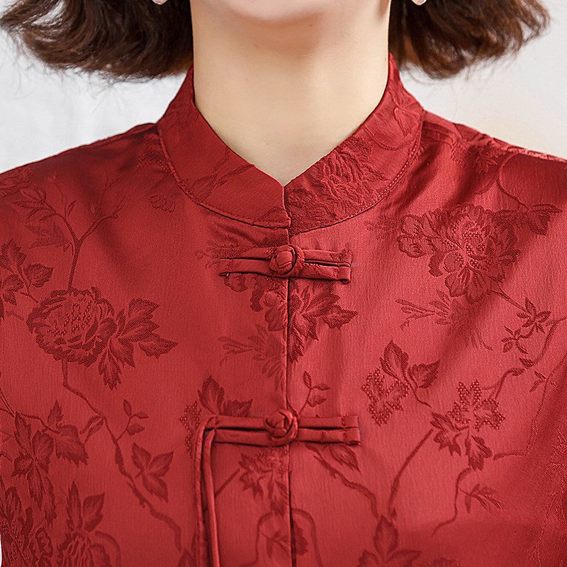 新中式中国风复古盘扣提花改良唐装马甲短款旗袍上衣无袖背心马夹
