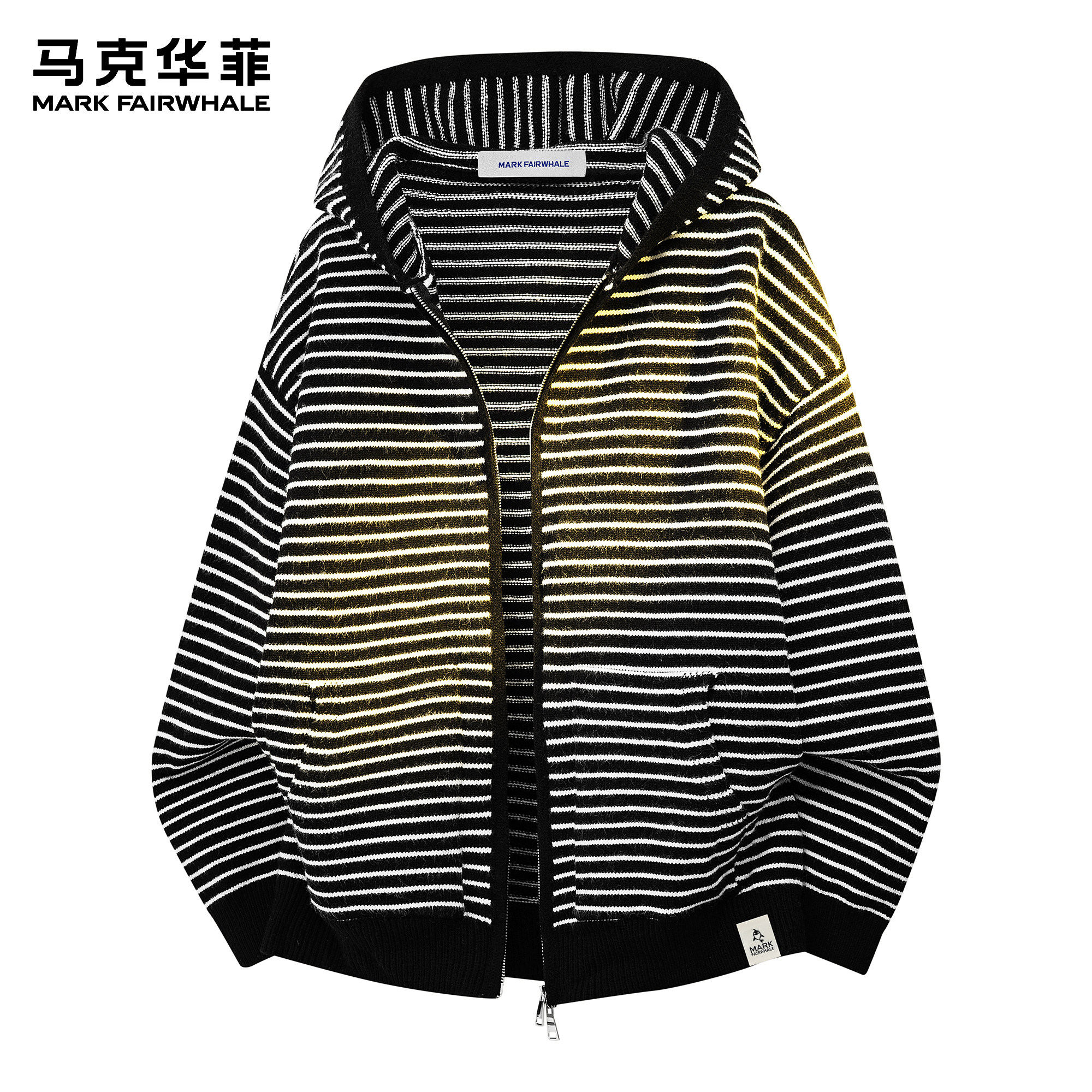 马克华菲连帽毛衣外套男新款美式复古条纹慵懒风重磅连帽针织开衫,男装,针织衫/毛衣,淘宝优惠券,粉丝福利购,淘宝优惠卷