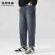 宽松锥形裤 马克华菲牛仔裤 潮牌美式 复古高街加绒保暖大码 男士 新款