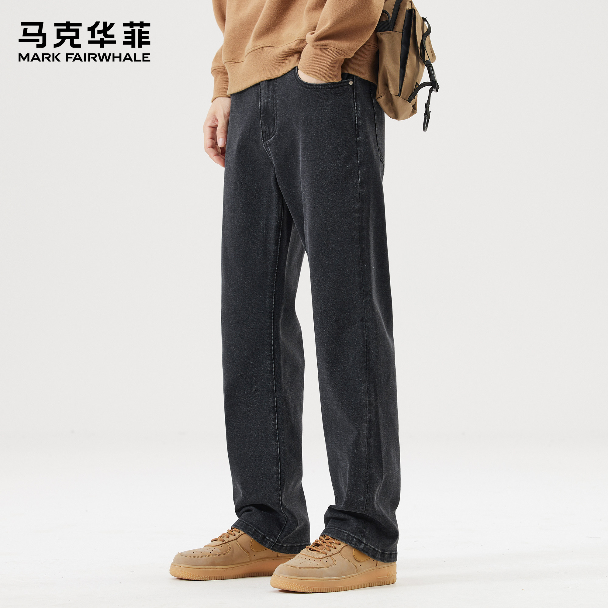 马克华菲牛仔裤男士新款潮牌美式做旧水洗vintage百搭显瘦直筒裤