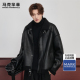 马克华菲夹克男秋冬新款 潮牌美式 翻毛领加厚复古保暖宽松机车外套