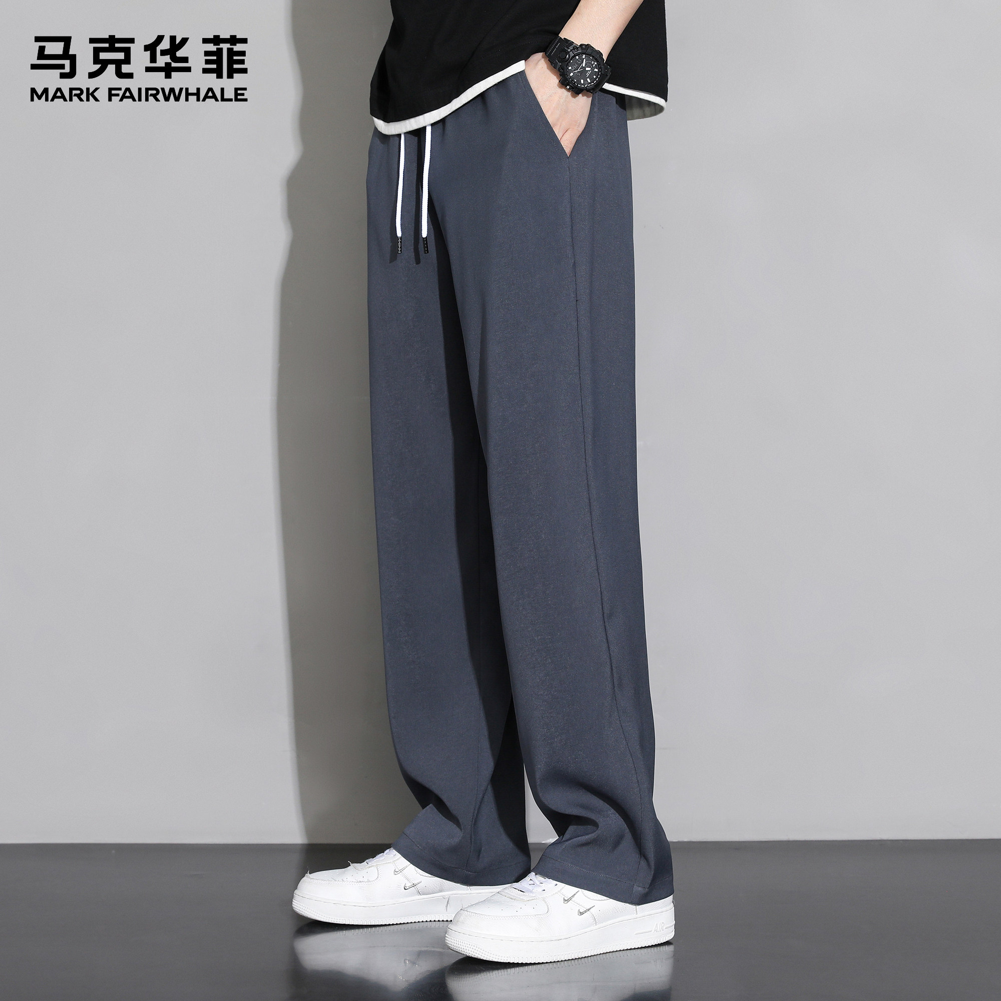 马克华菲卫裤男款潮牌美式复古重磅加绒保暖慵懒风宽松运动弯刀裤,男装,休闲裤,淘宝优惠券,粉丝福利购,淘宝优惠卷