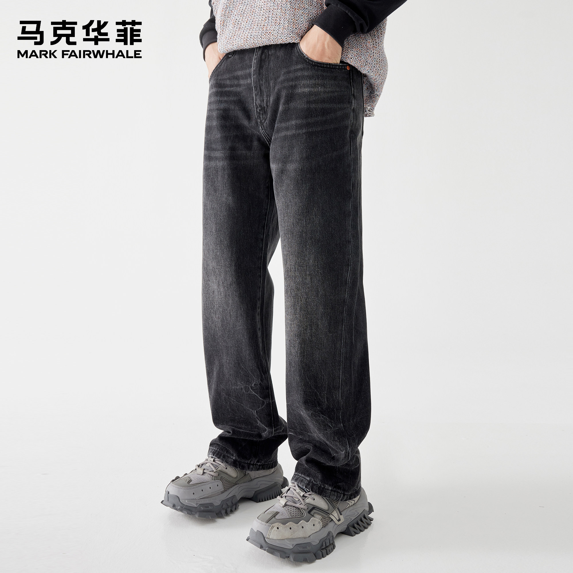 马克华菲牛仔裤男新款潮牌美式高街闪电纹复古vintage宽松阔腿裤,男装,牛仔裤,淘宝优惠券,粉丝福利购,淘宝优惠卷