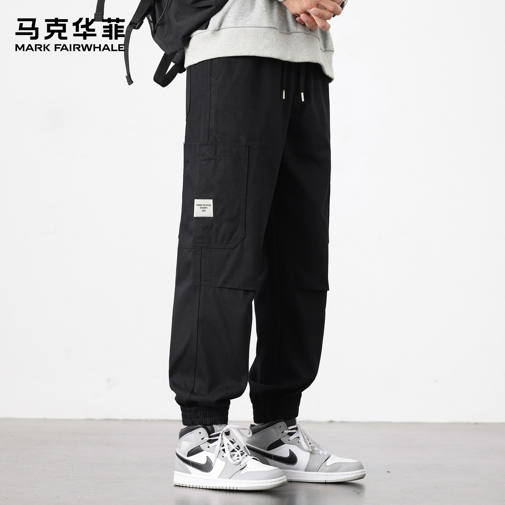 马克华菲工装裤男新款潮牌日系复古解构重磅加绒多口袋宽松束脚裤,男装,休闲裤,淘宝优惠券,粉丝福利购,淘宝优惠卷