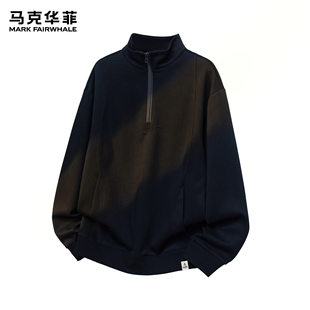 马克华菲卫衣男2025新款 潮牌ins复古重磅情侣立领宽松上衣服 冬季
