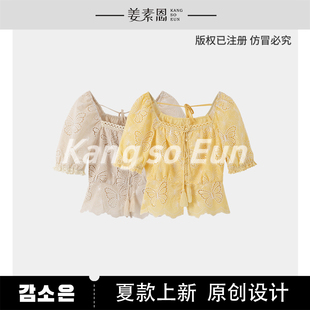 设计感气质衬衫 时尚 露露酱NN 上衣GY25XT070323 花芷