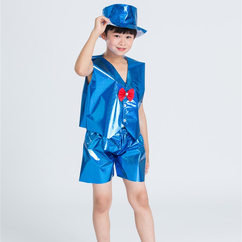 环保衣服装儿童时装秀演出服儿童幼儿园服装女公主裙亲子装走秀裙