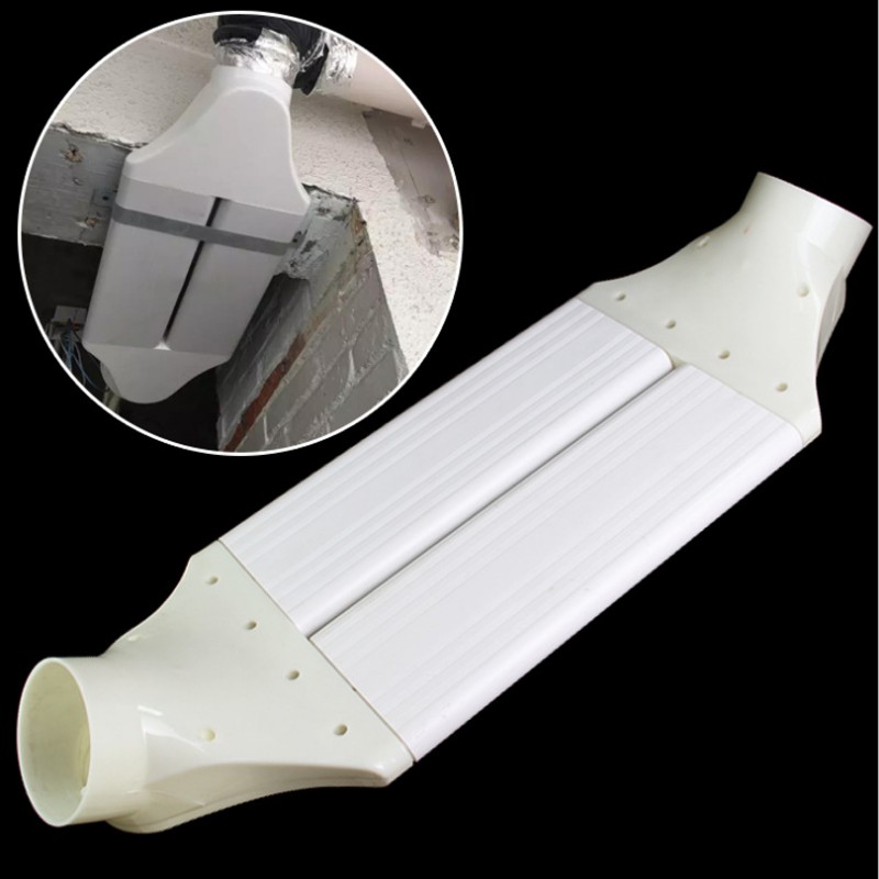 过梁器扁管pvc110新风系统配件通风管道穿梁不打孔75 160横梁过渡