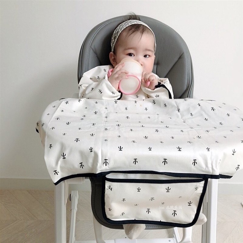 minnow宝宝BLW自主进食防脏神器一体式吃饭围兜餐椅罩防水