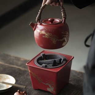 养生壶罐罐茶煮酒器 陶瓷炭火煮茶小碳炉围炉煮茶器家用室内套装