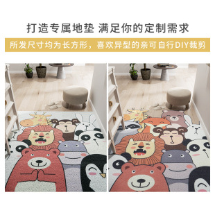 卡通耐磨除尘入户进门地垫家用门口刮泥易打理动物丝圈防滑脚垫