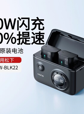 绿巨能电池DMW-BLK22松下电池充电器快充充电盒DC-S5M2 S5 S9 GH6 GH5M2单反相机快充盒官方旗舰店数码配件