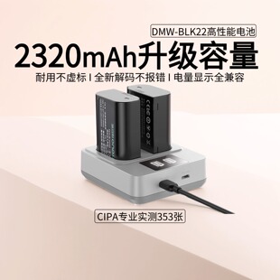 S5M2电池S5 GH6 GH5M2全画幅单反数码 S5配件Panasonic充电器 绿巨能DMW 相机微单LUMIX BLK22电池松下DC