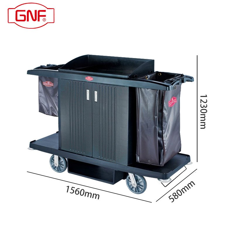 南方塑料客房服务车酒店房口车双边布草车手推工作清洁宾馆公寓车