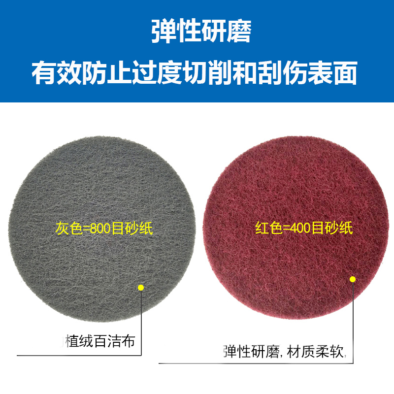 6寸圆形工业百洁布植绒打磨片汽车喷漆不锈钢除锈清洁金刚砂纸皮
