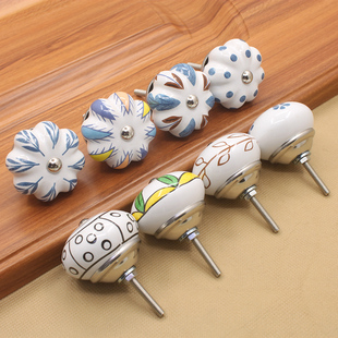 个性艺术柜子柜门抽屉单孔拉手北欧壁橱床头柜衣柜门原石创意把手