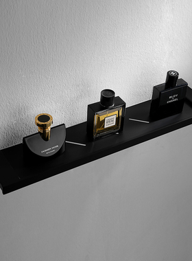 德国欧式黑色304不锈钢卫生间单层置物架化妆品挂架浴室五金挂件