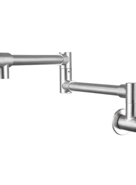 折叠厨房水龙头 304不锈钢入墙式锅盖龙头 旋转万向水槽龙头