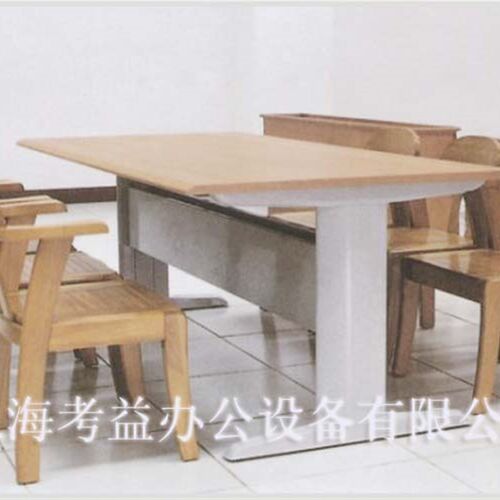 防火板台面阅览桌 钢木结合阅览室桌  员工培训会客洽谈桌阅读桌