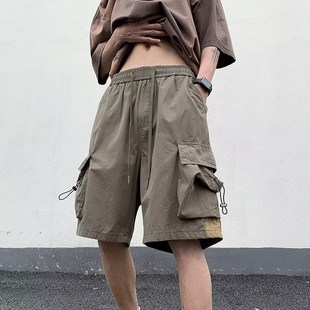 机能工装 高街五分裤 短裤 宽松加肥加大码 运动潮牌大口袋 男夏季 美式