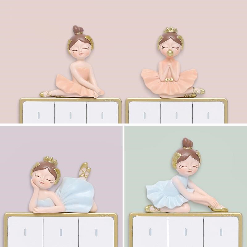 创意少女心边框套贴立体3D芭蕾装饰墙贴插座开关保护套2024新款