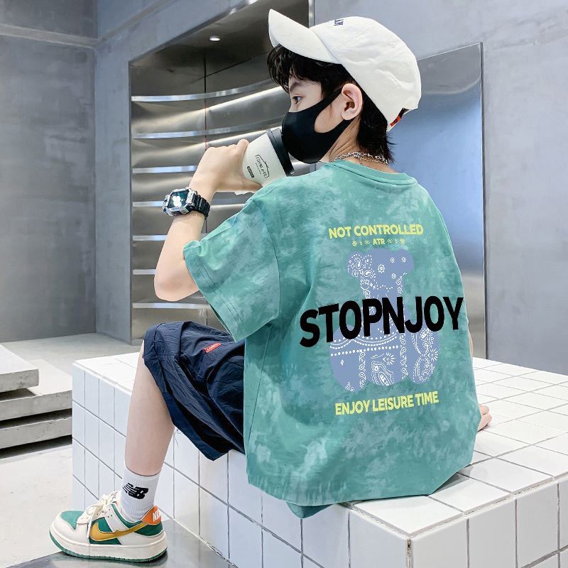 男童纯棉短袖t恤扎染上衣夏季洋气儿童半袖帅气男孩全棉a类童装潮,童装/婴儿装/亲子装,T恤,淘宝优惠券,粉丝福利购,淘宝优惠卷