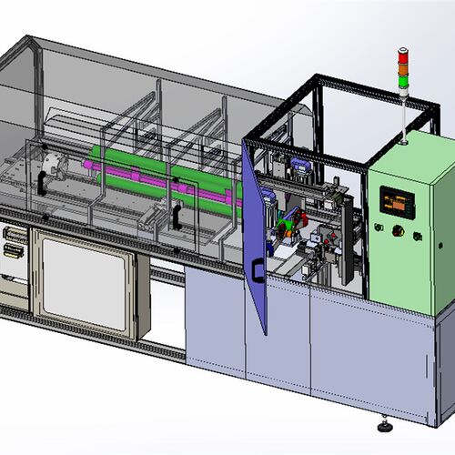 全自动开料倒角机图纸 直管开料机3D模型 铜铝管开料机 倒角机