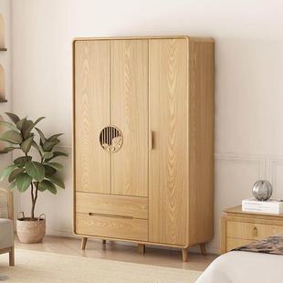 原木色衣柜家用卧室实木框客厅立柜多功能杂物柜2024新款爆款衣橱