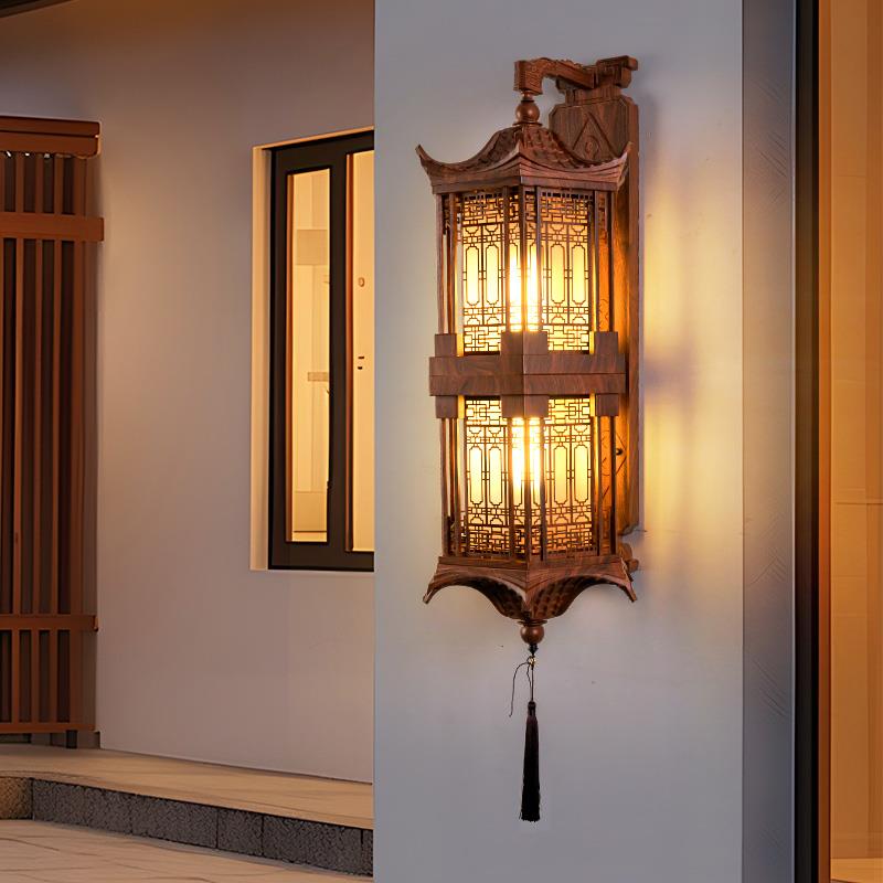 新中式户外壁灯禅意别墅庭院门前仿古灯会所餐厅灯古建筑走廊壁灯