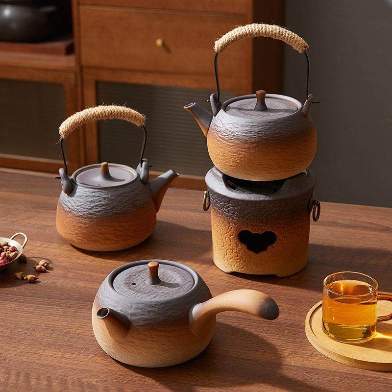 粗陶明火煮茶炉2024新款炭火炉子户外围炉煮茶专用茶壶茶具侧把壶,餐饮具,煮茶炉,淘宝优惠券,粉丝福利购,淘宝优惠卷